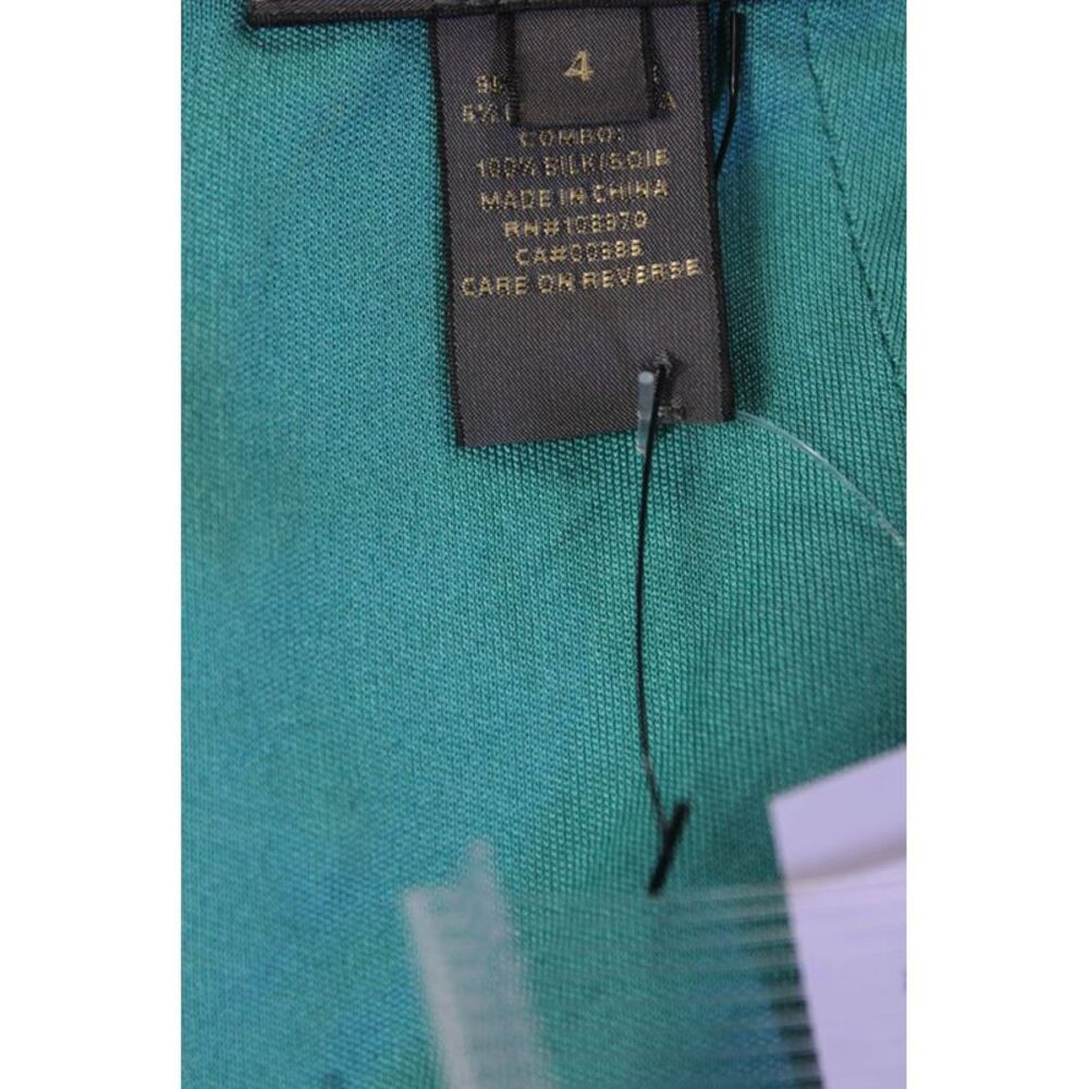 Zac Posen Womens Silk Short Sleeves V Neck A Line Dress Turquoise Blue Size 4 - Picture 6 of 7